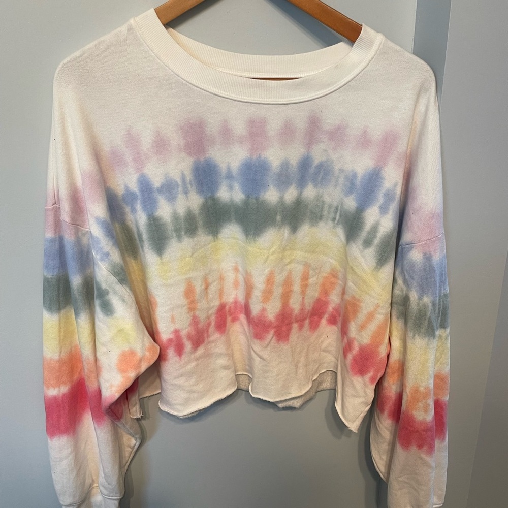 Rainbow Tie Dye crop sweatshirt